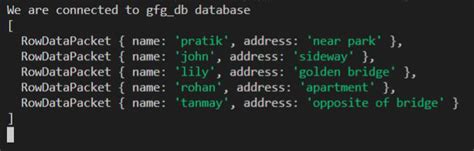 Node.js MySQL SELECT FROM Query Examples .